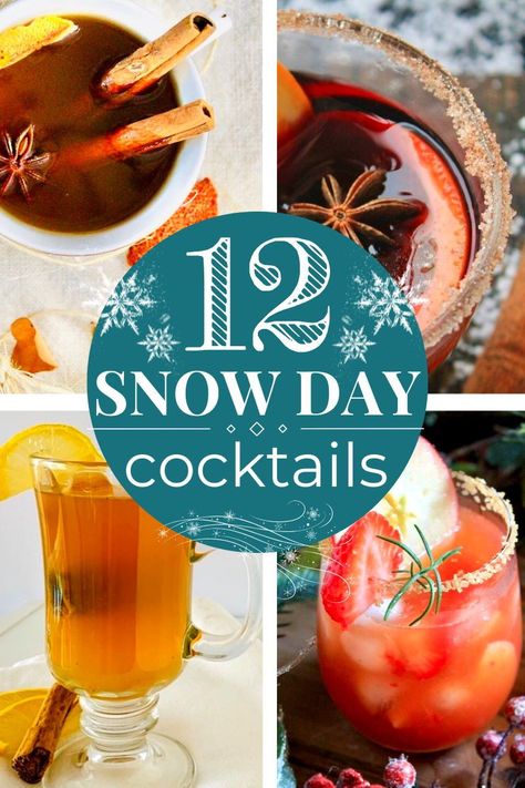 Sip on any one of these delicious drinks to blow those snowy blues away all winter long! #snowdaydrinks #winterddrinks #wintercocktails #winter #winterrecipes #hotdrinks #hotwinterdrinks #mixedwinterdrinks Easy Winter Drinks, Hot Winter Cocktails, Winter Vodka Cocktails, Easy Winter Cocktails, Warm Winter Drinks, Bourbon Apple Cider, Hot Winter Drinks, Day Cocktails, Apple Bourbon