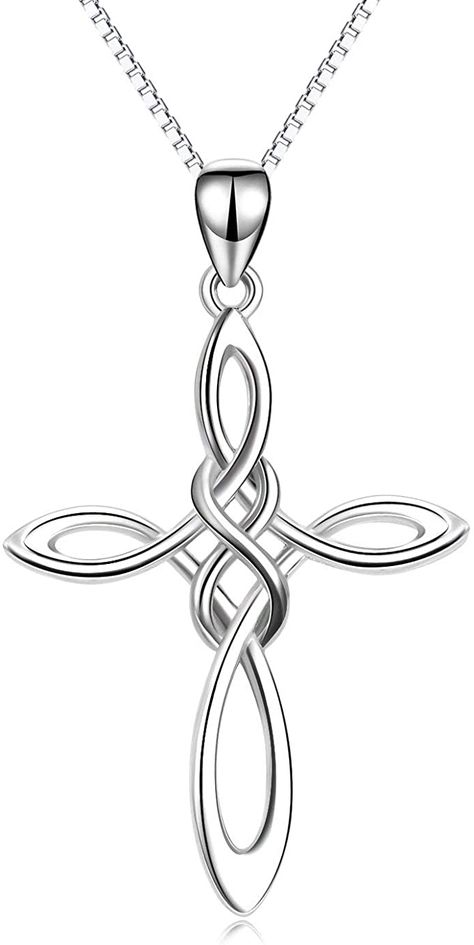 Christian Jewellery, Celtic Knot Cross, Celtic Cross Necklace, Cross Necklace Simple, Knot Jewelry, Necklace Infinity, Cross Necklaces, Banner Ideas, Key Pendant Necklace