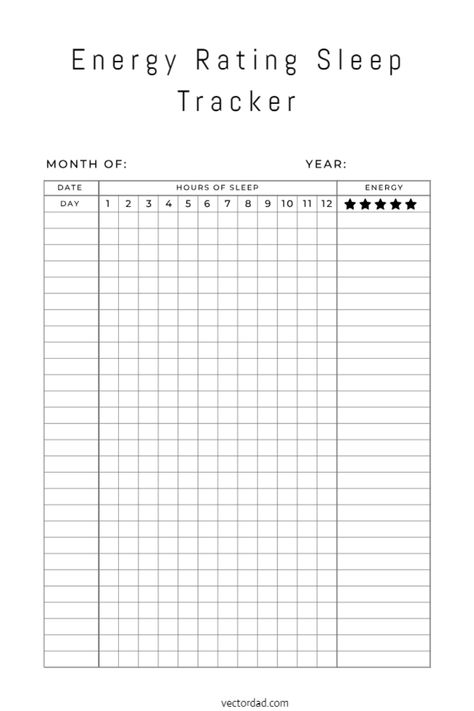 Sleep Tracker Template, Tracker Template, Sleep Tracker, Free Energy, Energy Level, Better Sleep, Template Printable, Free Printable, Free Printables