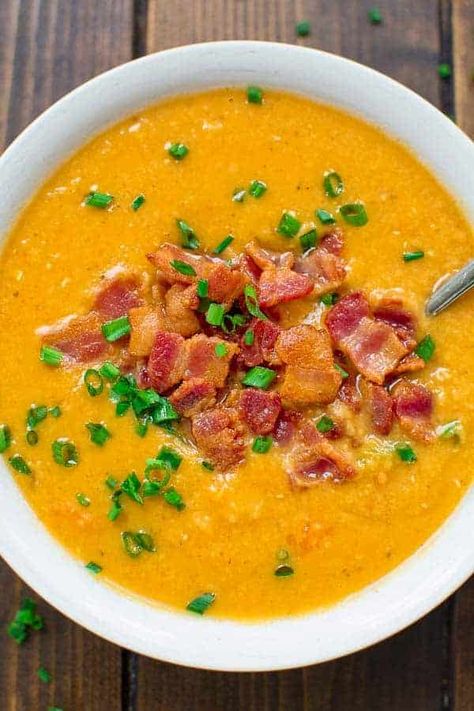 Lentil and Bacon Soup Recipe Hairy Bikers Lentil Soup With Bacon, Lentil And Bacon Soup, Hairy Bikers Recipes, Slow Cooker Lentil Soup, Dinner Ideas Pasta, Bacon Soup Recipes, Starbucks Copycat Recipes, Soup With Bacon, Slow Cooker Lentils