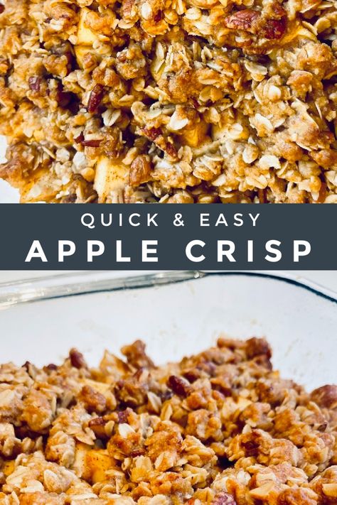 The Best Small Batch Apple Crisp - Pretty Petunias Savory Crumble, Apple Crisp With Oatmeal, Dessert Person, Easy Apple Crisp, Quick Oatmeal, Apple Cobbler Recipe, Clean Sweets, Easy Apple Crisp Recipe, Paleo Muffins