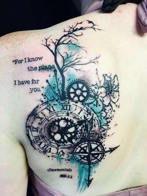 Scripture Tattoos, Mangas Tattoo, Steampunk Tattoo, Tattoo Ideas For Men, Geniale Tattoos, Trendy Tattoo, Blossom Tattoo, Cherry Blossom Tattoo, Trendy Tattoos