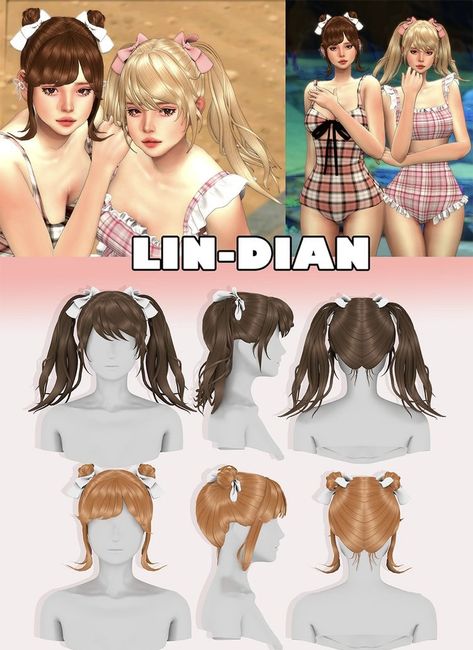 Pig Tails Sims 4 Cc, Sims 4 Face Peircings, Sims4 Asian Cc, Ts4 Hair, Sims 4 Anime, Pelo Sims, The Sims 4 Packs, Tumblr Sims 4, Sims 4 Cc Folder