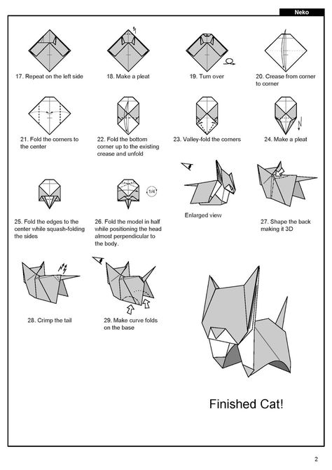 Paper Cat Craft Tutorial, Paper Cat Tutorial, Origami Cat Step By Step, Origami Cat Tutorial Step By Step, Square Paper Origami, Origami Cat Tutorial, Origami Cat Instructions, Cat Origami, Origami Shapes