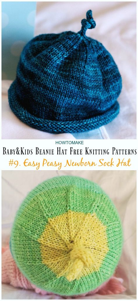 Baby & Kids Beanie Hat Free Knitting Patterns Toddler Hat Pattern, Toddler Beanies, Baby Hats Pattern, Sock Hat, Newborn Knit Hat, Baby Hat Knitting Patterns Free, Baby Hat Free Pattern, Girls Beanie, Knitted Baby Beanies