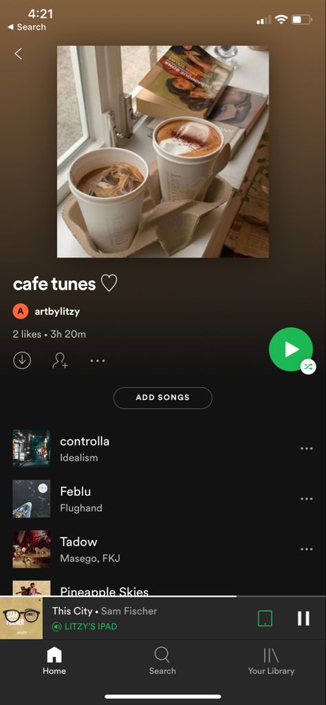 Spotify Playlist, Cafe, Songs, Music