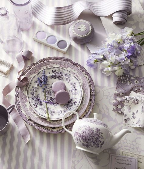 Benjamin Moore Linen White, Purple Tea Cups, Best White Paint Colors, Benjamin Moore Cloud White, Purple Tea, Soft Summer Color Palette, Crockery Design, Tea Party Table, Best White Paint