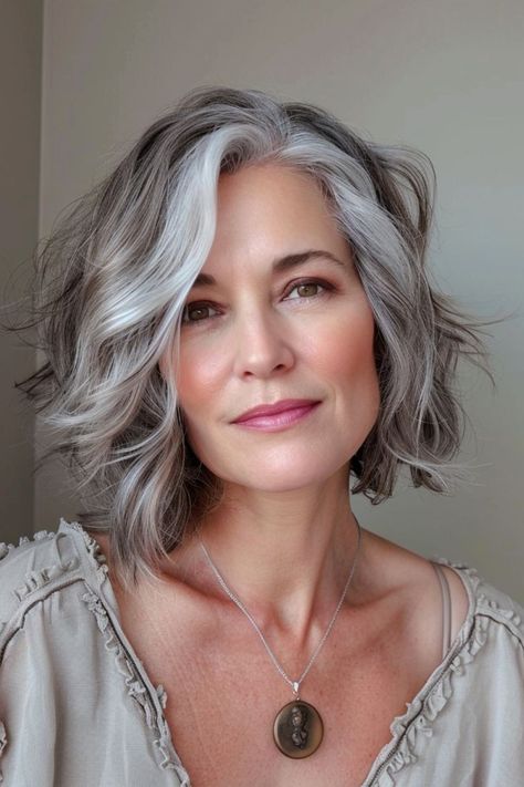 Transitioning To Gray Hair From Brown, Gray Bob, Hair Bobs, Gray Blending, Grey Hairstyles, Grey Bob Hairstyles, Grey Bob, Medium Haircuts, Grey Hair Inspiration