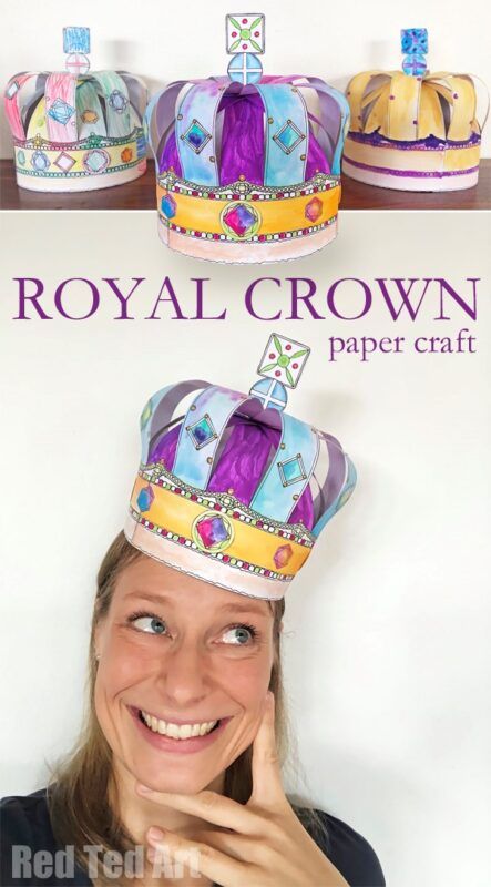 Hole Punch Crafts, Royal Paper, Crown Printable, King Craft, King And Queen Crowns, Make A Crown, Red Ted Art, Crown Template, Crown Art