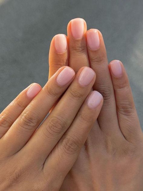 I Swapped My Gel Nails for BIAB Manicures, and Now I'll Never Go Back Biab Nails, Natural Nails Manicure, Natural Gel Nails, Gel French Manicure, Builder Gel Nails, Milky Nails, Weak Nails, Gel Nails At Home, Short Gel Nails