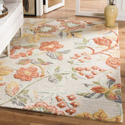 Muebles Shabby Chic, Red Wool Rug, Rug Grey, Light Grey Area Rug, Floral Area Rugs, Dream House Decor, Modern Floral, Hand Tufted Rugs, Floral Rug