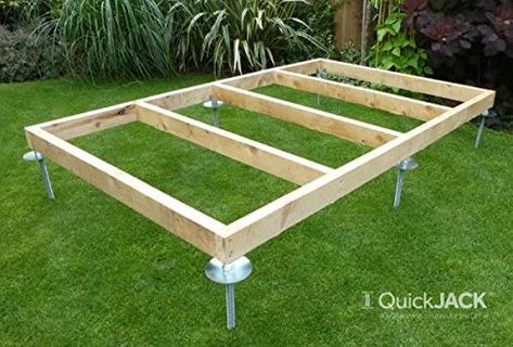 Shed Base Kit, Building A Shed Base, Shed Design Plans, Build A Garden, Shed Floor, Shed Base, Corner Brackets, Decking Area, Sheds For Sale