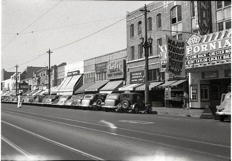 Pacific Blvd. Huntington park, CA. 1940 Huntington Park California, Classic Car Photography, Bell Gardens, Old Los Angeles, Old Neighborhood, Lee Van Cleef, Old California, Huntington Park, San Gabriel Valley