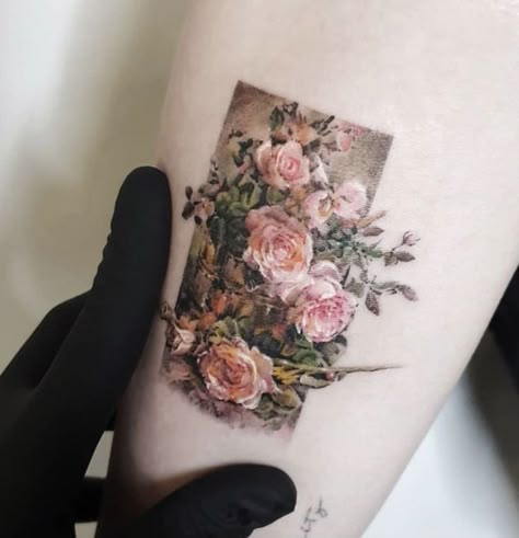 Small Inspirational Tattoos, Small Colorful Tattoos, Tattoo Henna, Small Meaningful Tattoos, Painting Tattoo, Rose Tattoo Design, Up Tattoos, Inspirational Tattoos, Beautiful Tattoos