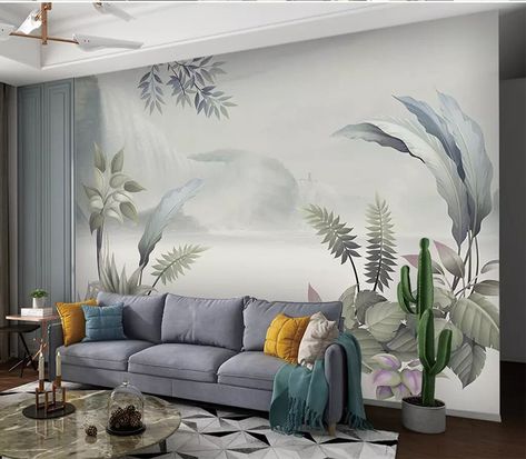 Sofa Background Wall Design, 3d Flower Wallpaper, Paper Mural, Interior Designers In Hyderabad, Cheap Wallpaper, Mural 3d, Sofa Wall, Dream Sofas, Abstract Hand