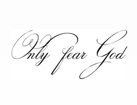 Aesthetic Cursive Fonts, Text Message Tattoo, Fear God Tattoo, No Fear Tattoo, Bible Tattoos, Fear God, God Tattoos, Tattoo Project, Subtle Tattoos