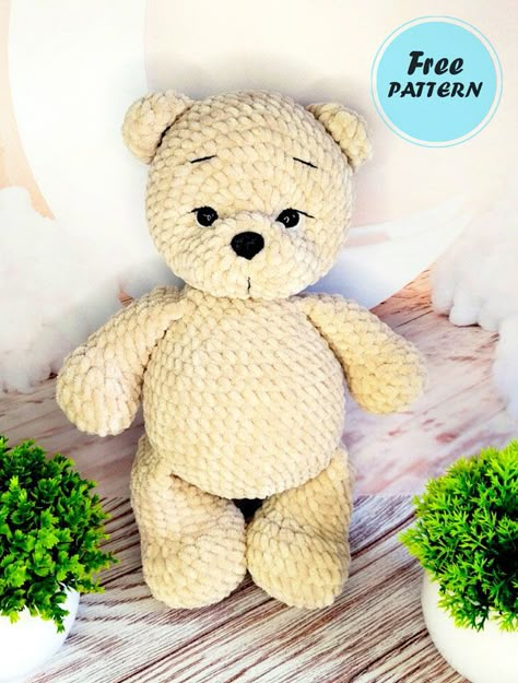 Plush Bear Crochet Pattern, Crochet Plush Teddy Bear Pattern Free, Crochet Teddy Bear Pattern Free Amigurumi, Crocheted Teddy Bear Pattern Free, Free Crochet Teddy Bear Pattern, Free Teddy Bear Crochet Pattern, Free Bear Crochet Pattern, Large Crochet Plushies Pattern Free, Teddy Bear Crochet Pattern Free