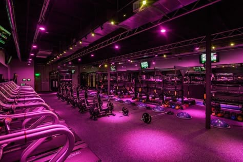 Female Only Gym Design, Women Only Gym Design, Pink Gym Aesthetic, Neon Gym, Gym Vision Board, Gym Lighting, Dream Gym, Ladies Gym, Girls Gym