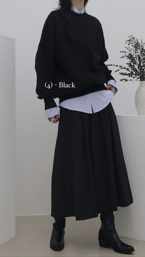 Long Black Skirt Aesthetic, Modest Fashion Outfits, Mode Inspo, 가을 패션, Edgy Outfits, Looks Style, Mode Inspiration, Look Fashion, Classy Outfits