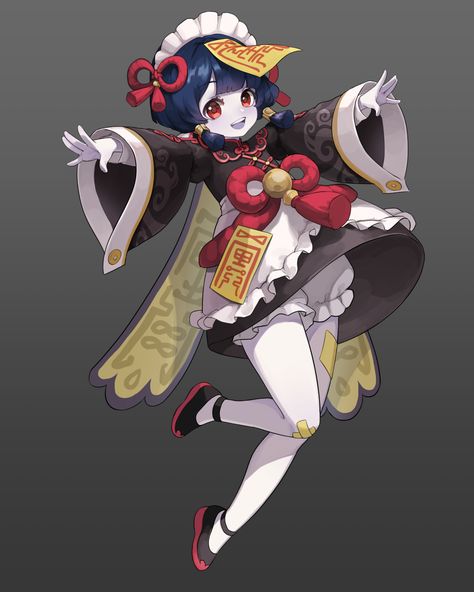 ArtStation - Jiangshi Girl, YURI Chinese Ghost Art, Jiangshi Art, Jiangshi Outfit, Jiangshi Character Design, Hopping Vampire, Chinese Vampire, Ghost Outfit, Japanese Ghost, Character Design Girl