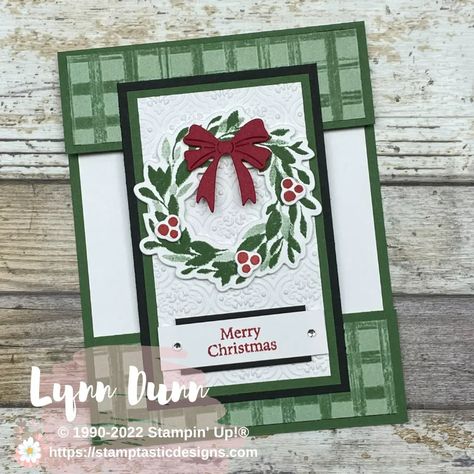 One Horse Open Sleigh, Wreaths Fall, Cottage Wreath, Handmade Christmas Card, Country Wreaths, Homemade Christmas Cards, Stampin Up Christmas Cards, Stampin Up Christmas, Christmas Bundle