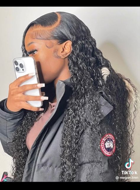 Deep Side Part Wet And Wavy, Side Part Wig Deep Wave, Water Wave Wig Hairstyles With Braids, Deep Water Wave Wig Styles, Water Wave Wig Hairstyles Side Part, Deep Side Part Wig Black Women, Deepwave Frontal Hairstyles Side Part, Deep Side Part Water Wave Wig, Side Part Curly Hair Wig