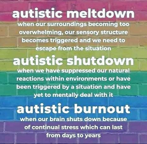 Neurodivergent Meltdown, Asd Meltdown, Asd Spectrum, Community Services, Mental Health Facts, Sensory Processing Disorder, Mental Disorders, Spectrum Disorder, Mental And Emotional Health