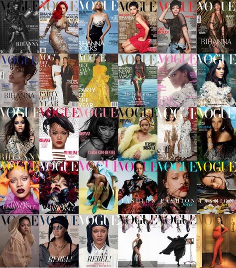 sabrina ミ☆ on Twitter: "Rihanna now has 30 VOGUE covers.… " Rihanna Now, Rihanna Vogue, Rihanna Cover, Vogue Magazine Covers, Gala Fashion, Vogue China, Rihanna Style, Party Rock, Bad Gal