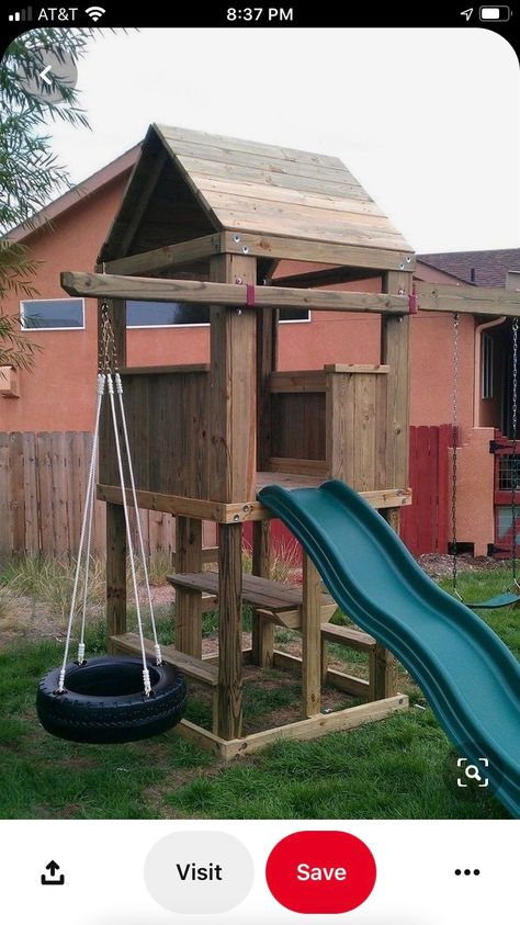 Backyard Playset, Kids Forts, Backyard Kids, Play Area Backyard, Backyard Swings, Kids Backyard, Diy Playground, Outside Play, Kids Outdoor Play