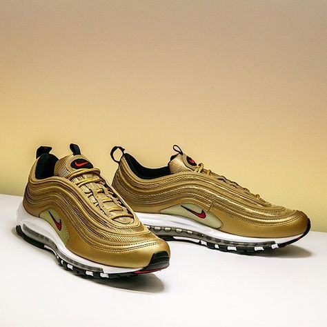 Gold Air Max 97 Outfit, Nike Air Max 97 Burgundy, 97 Nike Air Max 97, Sean Wotherspoon Air Max 97, Black Air Max 97, Nike Air Max 97 Gold, Air Max Sneakers, Metallic Gold, Click The Link