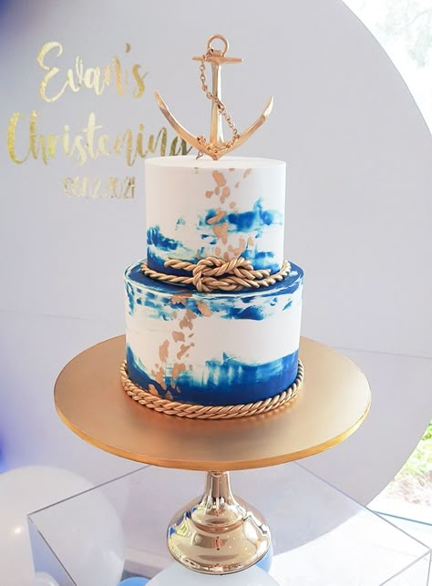 Sailing Theme Cake, Nautical Themed Cake, Boat Theme Cake, Anchor Cake Ideas, Sailor Birthday Cake, Sailor Cake Nautical Theme, Boat Cakes For Men, Boat Birthday Cake, Nautical Theme Cake