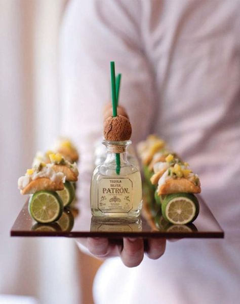 Taco Bars Are the Most Delightful (and Wallet-Happy) Way to Feed Your Wedding Guests via @PureWow Ideas Para Catering, Mini Tacos, Best Party Food, Surf And Turf, Chicken And Waffles, Wedding Drink, Food Trends, Wedding Cocktails, Signature Drinks