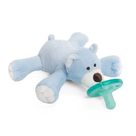 WubbaNub Blue Bear - perfect baby shower gift! Wubbanub Pacifier, Teething Stages, Boy Girl Twins, Blue Bear, Baby Gift Box, Baby Pacifier, Long Winter, Backrest Pillow, Baby Bear