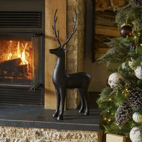 Decorative black reindeer, 34,5'' - Décors Véronneau Black Reindeer Christmas Decor, Outdoor Reindeer, Black Reindeer, Gold Reindeer, Holiday 2024, Reindeer Decorations, Plants Flowers, Home Decor Store, Christmas Table Decorations