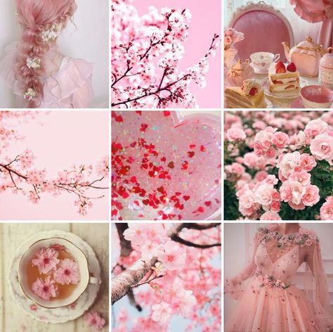 Spring Aesthetic Moodboard, Mushroom Mood Board, Rose Bath And Body Works, Cherry Blossom Mood Board, Bath And Body Works Scents, Blossom Cosplay, Cherry Blossom Aesthetic, Cherry Blossom Tea, Sakura Aesthetic