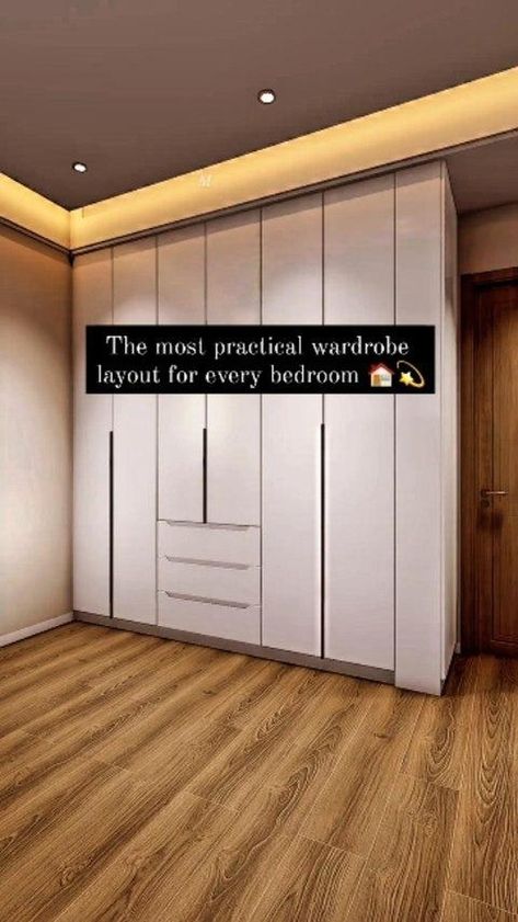 Ashish Vishwakarma | This space-saving wardrobe layout must be used in every bedroom. #wardrobe #wardrobedesign #interiordesign #bedroomdecor #interior… | Instagram Small Bedroom Closet Design, Small Wardrobe Design, Wardrobe Layout, Wardrobe Internal Design, Closet Small Bedroom, Bedroom Cupboards, Closet Design Layout, Small Wardrobe, Bedroom Closet Design