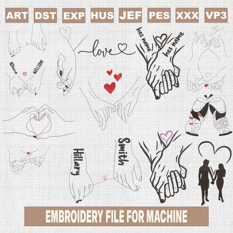 14 hands valentine day embroidery designs, bundle valentine embroidery pattern, valentine embroidery files trendy, gifts for valentine, 5x7 by Linhcraftshop on Etsy Valentines Embroidery Patterns, Valentine Embroidery, Trendy Gifts, Vinyl Designs, Embroidery Pattern, Embroidery Files, Small Gifts, Embroidery Patterns, Valentine Gifts