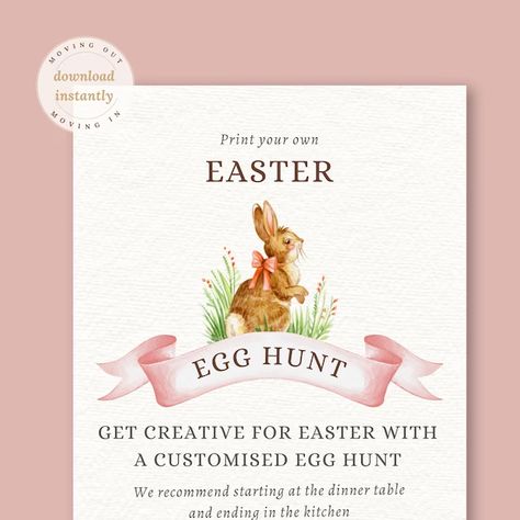 LeavingHomeMovingIn - Etsy Australia Easter Treasure Hunt, Easter Scavenger Hunt, Party Planning Checklist, Hiding Spots, Holiday Printables, Kids Easter, Easter Fun, Printable Activities, Easter Kids