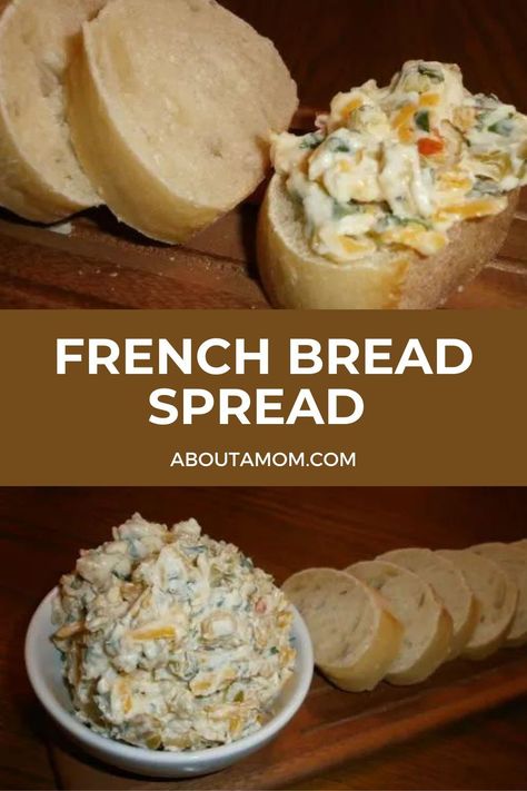 This deliciously cheesy and creamy spread is perfect on french bread and a great Easter recipe. It will be a perfect appetizer and accompaniment with your ham dinner. French Bread Dip Appetizers, How To Serve Bread At A Party, Easy Bread Dip, French Bread Dipping Oil Recipe, Dip For French Bread, Easy French Appetizers Simple, Appetizers With French Bread, Bread Dip Recipes Easy, French Bread Dip