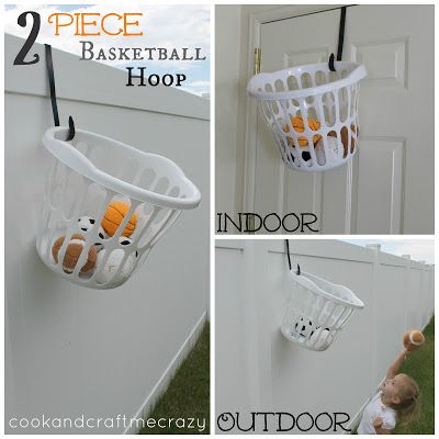 2 Piece Basketball Hoop  http://cookandcraftmecrazy.blogspot.com/2013/07/2-piece-basketball-hoop.html Diy Basketball Hoop Indoor, Diy Basketball Hoop, Indoor Party Games, Diy Basketball, Toddler Party Games, Indoor Basketball Hoop, Basketball Games For Kids, Basketball Tricks, Kids Baskets