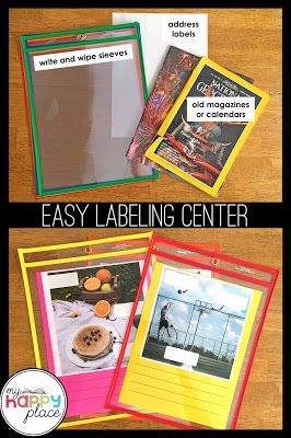 Emergent Writing Activities, Literacy Stations Kindergarten, Emergent Writing, Labeling Ideas, Writing Kindergarten, Writing Center Kindergarten, Labeling Activities, Reading Stations, Writing Station