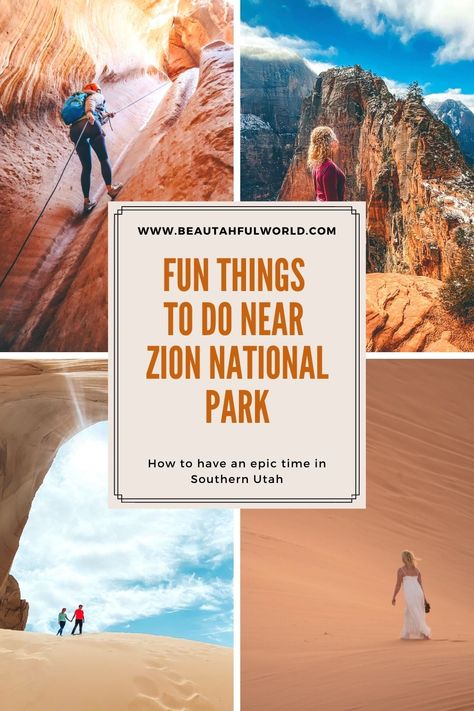 Looking for more off the beaten path ideas to complete your itinerary? Check out these fun things to do near Zion National Park. #zion #zionnationalpark #nationalpark #utah #hiking Zion Hikes, National Park Hikes, Zion National Park Hikes, Utah Parks, Zion Park, Itinerary Ideas, Usa Destinations, Angels Landing, Visit Usa