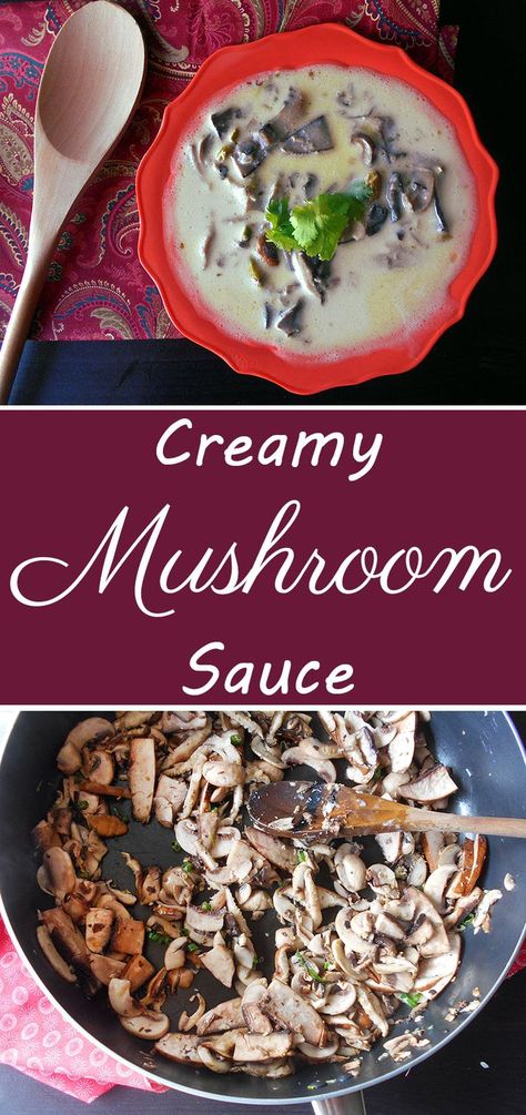 Creamy Mushroom Sauce that is a perfect aphrodisiac sauce for any pasta meal.  The mushrooms and pistachios have been known to have very aphrodisaic properties.  Quick and simple pasta sauce Mushroom Steak Sauce, Dinner With Pasta, Keto Mushrooms, Vegan Mushroom Stroganoff, Easy Pasta Sauce, Dinner Favorites, Fat Food, Fancy Dinner Recipes, Vegetarian Comfort Food