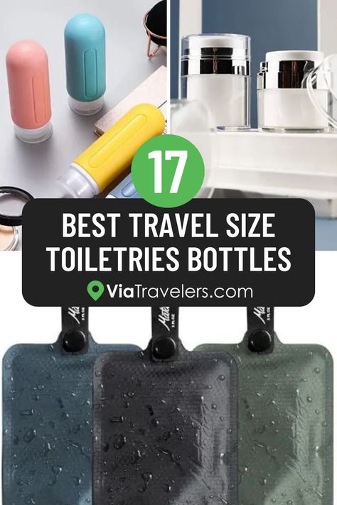 17 Best Travel Size Toiletries Bottles Toiletries List, Travel Minis, Travel Bottles Toiletries, Carry On Toiletries, Body Wash And Lotion, Travel Size Shampoo, Carry On Packing Tips, Travel Size Items, Travel Containers