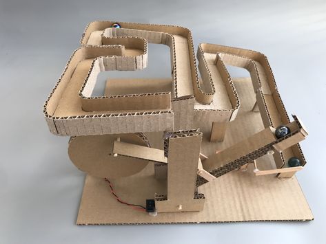 Cardboard Marble Run Diy, Cardboard Roller Coaster Project, Cardboard Roller Coaster, Marble Roller Coaster Project, Cardboard Marble Run, Marble Run Ideas, Diy Marble Run, Marble Roller Coaster, Mindful Activities For Kids