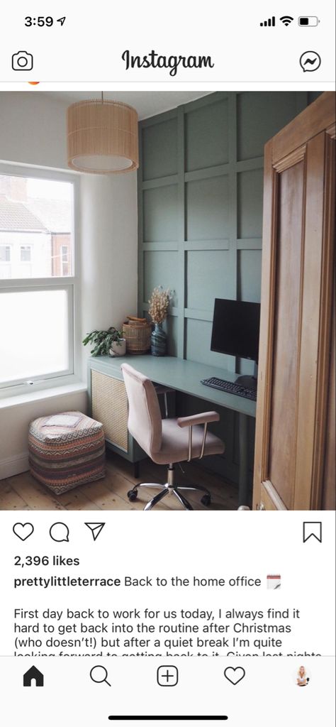 Panelled Study Home Office, Panelled Walls Small Room, Desk Wall Panel, Panelled Home Office, Small Office Panelling, Panelled Walls Office, Home Office Panel Wall, Small Panelled Bedroom, Panelling Study