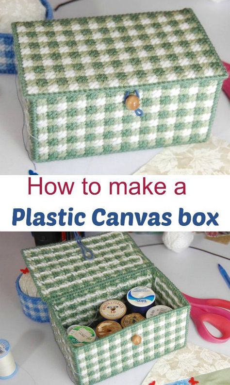 Plastic canvas box tutorial. Ideal beginners plastic canvas pattern or project. Plastic Canvas Box, Plastic Canvas Ideas, Plastic Canvas Projects, Crystal Crochet, Plastic Canvas Box Patterns, Boxes Diy, Tooth Box, Plastic Canvas Coasters, Plastic Canvas Stitches