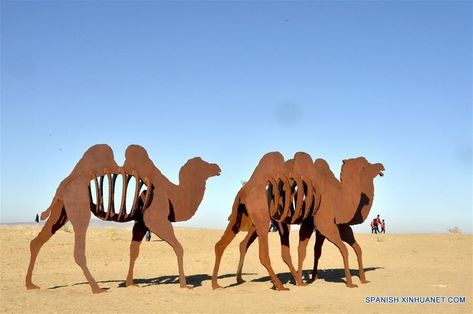 Desert Art, Sculpture Park, English News, Camel, Sculpture, China, Animals, Art