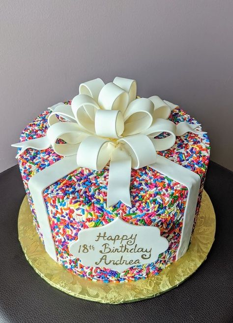 Glitter Sprinkle Cake, Cakes With Sprinkles On The Side, Sprinkle Covered Cake Birthday, Cake For 30th Birthday For Her Elegant, Confetti Cake Design, Cake Covered In Sprinkles, Confetti Cake Decoration, Sprinkle Covered Cake, Threenager Cake