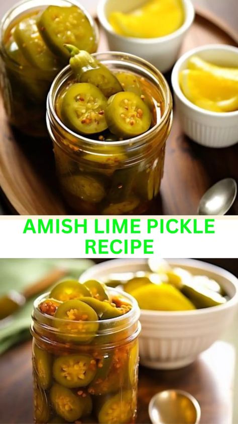 Savor The Tangy Zest Of Amish Lime Pickle. A Traditional Recipe Bursting With Citrus Flavor, Perfect For Adding A Zing To Any Meal. Sweet Lime Pickles Recipe, Lime Pickles Recipe, Lime Pickle Recipe, Pickling Lime, Freezing Recipes, Lime Pickles, Sweet Lime, Pickle Recipe, Pickling Spice